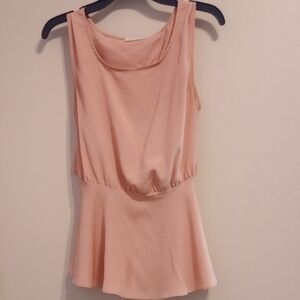 A'gaci Soft Pink Sleeveless Peplum Top